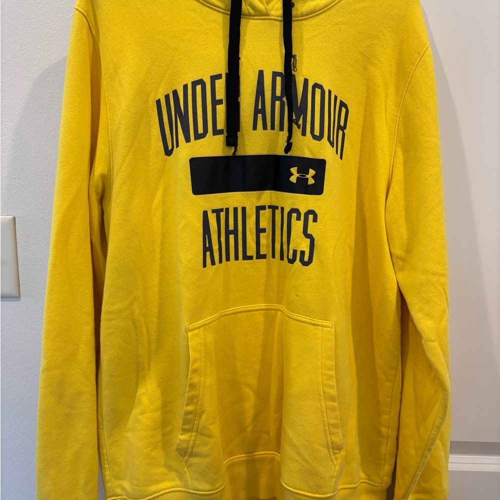 Under Armour Yellow Fleece Storm Hoodie - Sz: Large (Loose)